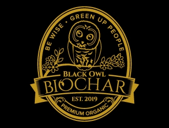Black Owl BIOCHAR  specifically Premium Organic logo design by jaize