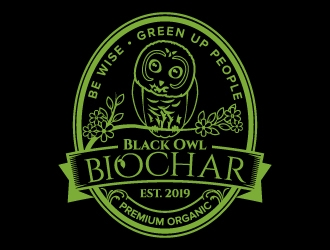 Black Owl BIOCHAR  specifically Premium Organic logo design by jaize