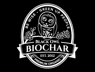 Black Owl BIOCHAR  specifically Premium Organic logo design by jaize