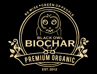 Black Owl BIOCHAR  specifically Premium Organic logo design by aldesign