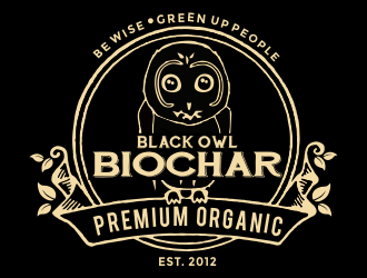 Black Owl BIOCHAR  specifically Premium Organic logo design by aldesign