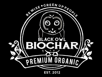 Black Owl BIOCHAR  specifically Premium Organic logo design by aldesign