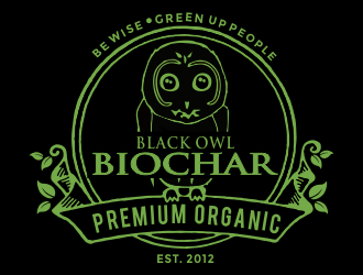 Black Owl BIOCHAR  specifically Premium Organic logo design by aldesign