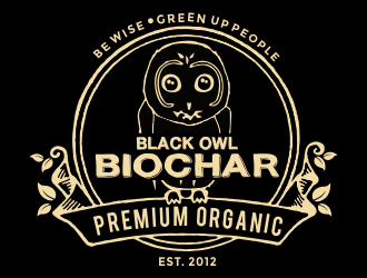 Black Owl BIOCHAR  specifically Premium Organic logo design by aldesign