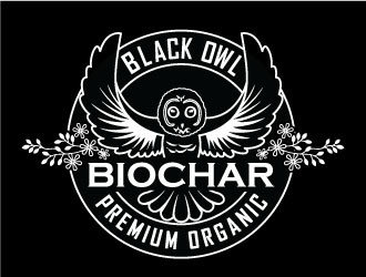 Black Owl BIOCHAR  specifically Premium Organic logo design by invento