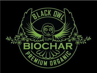 Black Owl BIOCHAR  specifically Premium Organic logo design by invento