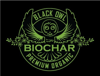 Black Owl BIOCHAR  specifically Premium Organic logo design by invento