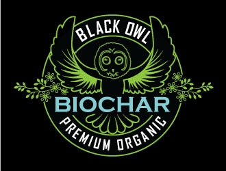 Black Owl BIOCHAR  specifically Premium Organic logo design by invento