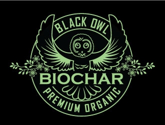 Black Owl BIOCHAR  specifically Premium Organic logo design by invento