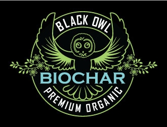 Black Owl BIOCHAR  specifically Premium Organic logo design by invento