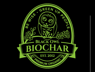 Black Owl BIOCHAR  specifically Premium Organic logo design by jaize