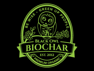 Black Owl BIOCHAR  specifically Premium Organic logo design by jaize