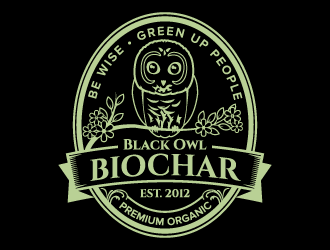 Black Owl BIOCHAR  specifically Premium Organic logo design by jaize