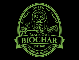 Black Owl BIOCHAR  specifically Premium Organic logo design by jaize