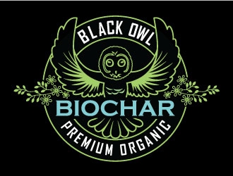 Black Owl BIOCHAR  specifically Premium Organic logo design by invento