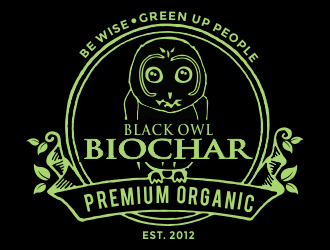 Black Owl BIOCHAR  specifically Premium Organic logo design by aldesign