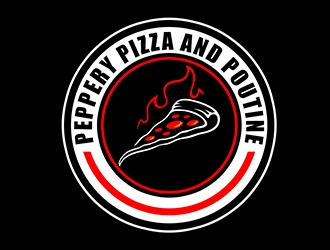 Peppery Pizza and Poutine  logo design by XyloParadise