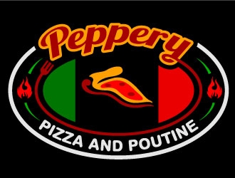 Peppery Pizza and Poutine  logo design by Suvendu