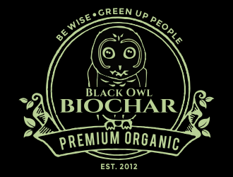 Black Owl BIOCHAR  specifically Premium Organic logo design by aldesign