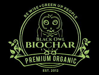 Black Owl BIOCHAR  specifically Premium Organic logo design by aldesign