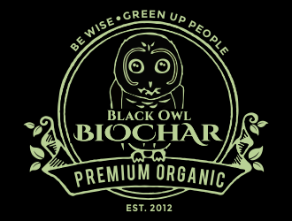 Black Owl BIOCHAR  specifically Premium Organic logo design by aldesign