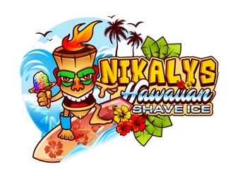 NIKALYS Hawaiian Shave Ice logo design by DreamLogoDesign