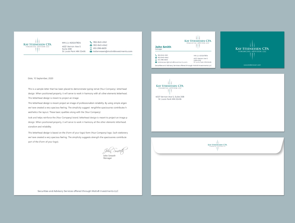 Kay Stienessen CPA Financial Advisor LLC logo design by Boomstudioz