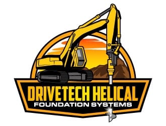 DriveTech Helical Foundation Systems logo design by daywalker