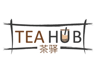 Tea Hub 茶驿 logo design by MonkDesign