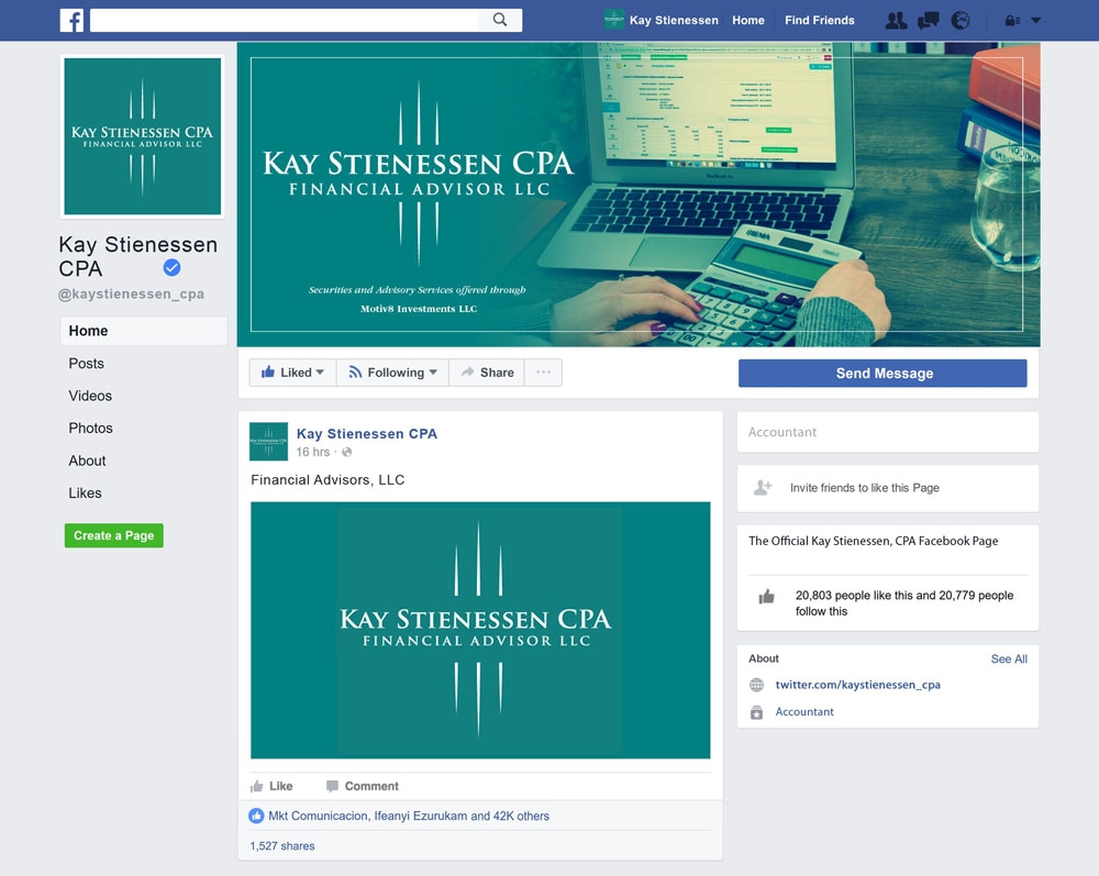 Kay Stienessen CPA Financial Advisor LLC logo design by SOLARFLARE