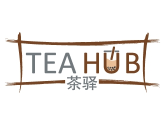 Tea Hub 茶驿 logo design by MonkDesign