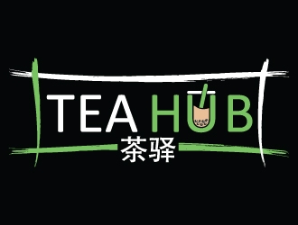 Tea Hub 茶驿 logo design by MonkDesign