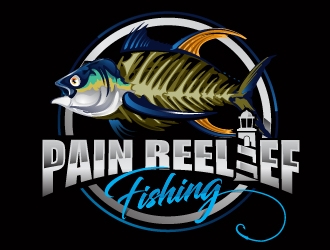 Pain Reelief Fishing  logo design by dorijo