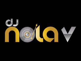 DJ NOLA V logo design by karjen