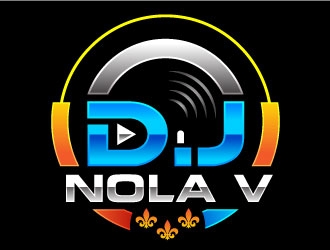 DJ NOLA V logo design by design_brush