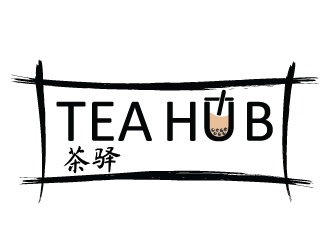 Tea Hub 茶驿 logo design by MonkDesign