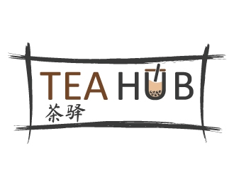 Tea Hub 茶驿 logo design by MonkDesign