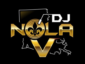 DJ NOLA V logo design by DreamLogoDesign