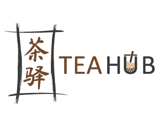 Tea Hub 茶驿 logo design by MonkDesign