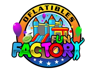 OFLATIBLES FUN FACTORY logo design by DreamLogoDesign