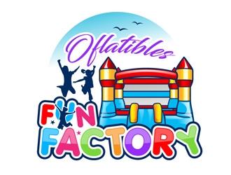 OFLATIBLES FUN FACTORY logo design by DreamLogoDesign