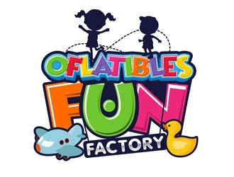 OFLATIBLES FUN FACTORY logo design by DreamLogoDesign