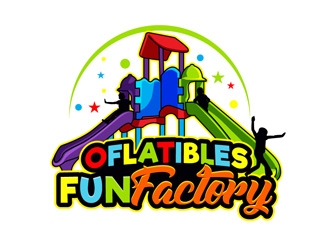 OFLATIBLES FUN FACTORY logo design by DreamLogoDesign