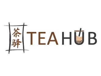 Tea Hub 茶驿 logo design by MonkDesign