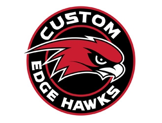 Custom Edge Hawks logo design by DreamLogoDesign