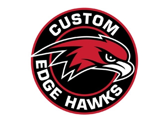 Custom Edge Hawks logo design by DreamLogoDesign