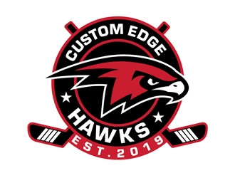 Custom Edge Hawks logo design by DreamLogoDesign