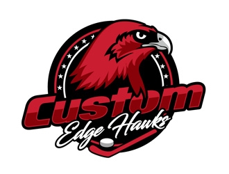 Custom Edge Hawks logo design by DreamLogoDesign