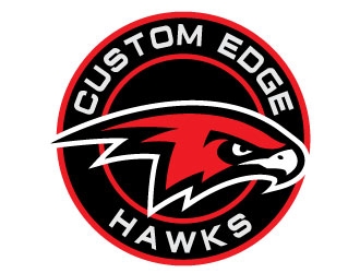 Custom Edge Hawks logo design by Conception