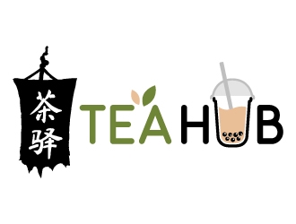 Tea Hub 茶驿 logo design by MonkDesign